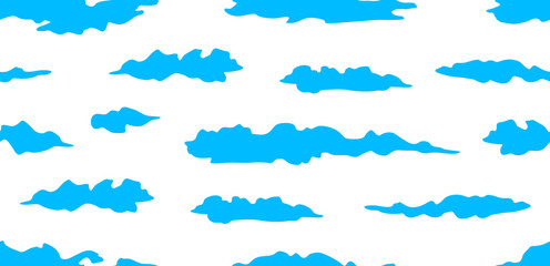 Seamless pattern with Clouds. isolated on white background