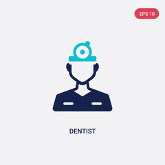 two color dentist vector icon from  concept. isolated blue dentist vector sign symbol can be use for web, mobile and logo. eps 10