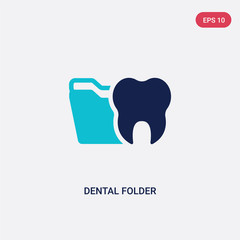 two color dental folder vector icon from dentist concept. isolated blue dental folder vector sign symbol can be use for web, mobile and logo. eps 10