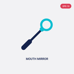 two color mouth mirror vector icon from dentist concept. isolated blue mouth mirror vector sign symbol can be use for web, mobile and logo. eps 10