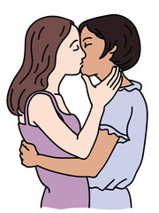 Obraz premium Lesbians couple kiss