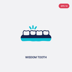 two color wisdom tooth vector icon from dentist concept. isolated blue wisdom tooth vector sign symbol can be use for web, mobile and logo. eps 10
