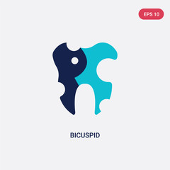 two color bicuspid vector icon from dentist concept. isolated blue bicuspid vector sign symbol can be use for web, mobile and logo. eps 10