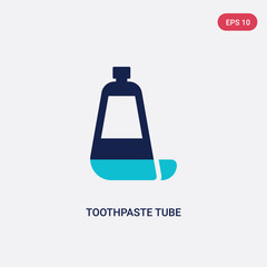 two color toothpaste tube vector icon from dentist concept. isolated blue toothpaste tube vector sign symbol can be use for web, mobile and logo. eps 10