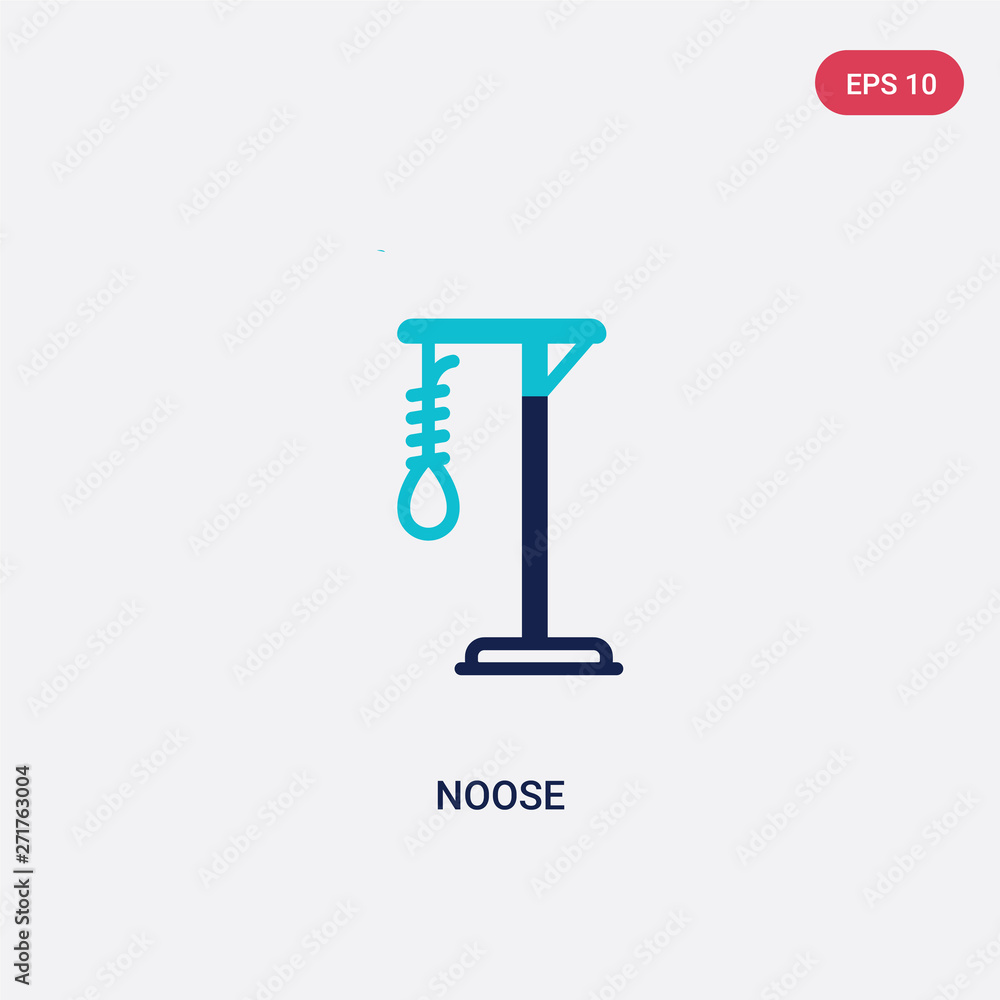 Poster two color noose vector icon from desert concept. isolated blue noose vector sign symbol can be use f