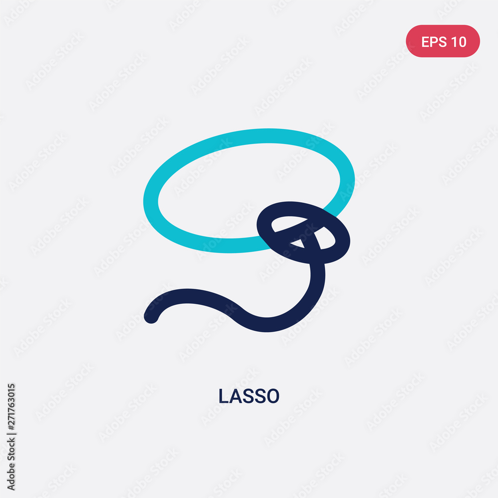 Poster two color lasso vector icon from desert concept. isolated blue lasso vector sign symbol can be use f