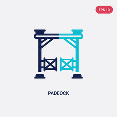 two color paddock vector icon from desert concept. isolated blue paddock vector sign symbol can be use for web, mobile and logo. eps 10