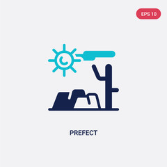 two color prefect vector icon from desert concept. isolated blue prefect vector sign symbol can be use for web, mobile and logo. eps 10