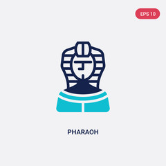 two color pharaoh vector icon from desert concept. isolated blue pharaoh vector sign symbol can be use for web, mobile and logo. eps 10