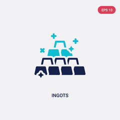 two color ingots vector icon from wild west concept. isolated blue ingots vector sign symbol can be use for web, mobile and logo. eps 10