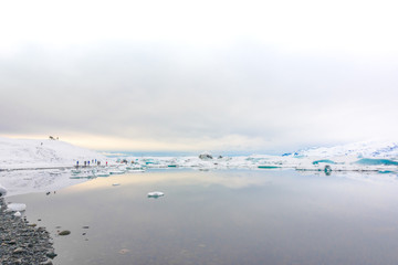 Icebergs in Glacier Lagoon, Iceland .