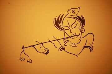 god krishna reading his flute as in hindu mythology  © Vishnuraj
