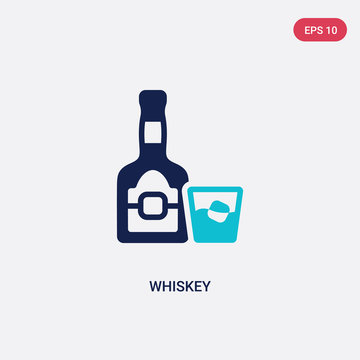 two color whiskey vector icon from wild west concept. isolated blue whiskey vector sign symbol can be use for web, mobile and logo. eps 10