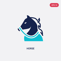 two color horse vector icon from wild west concept. isolated blue horse vector sign symbol can be use for web, mobile and logo. eps 10