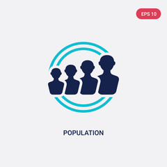 two color population vector icon from digital economy concept. isolated blue population vector sign symbol can be use for web, mobile and logo. eps 10