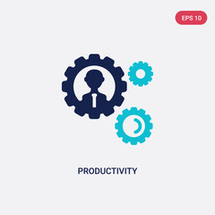 Obraz premium two color productivity vector icon from digital economy concept. isolated blue productivity vector sign symbol can be use for web, mobile and logo. eps 10