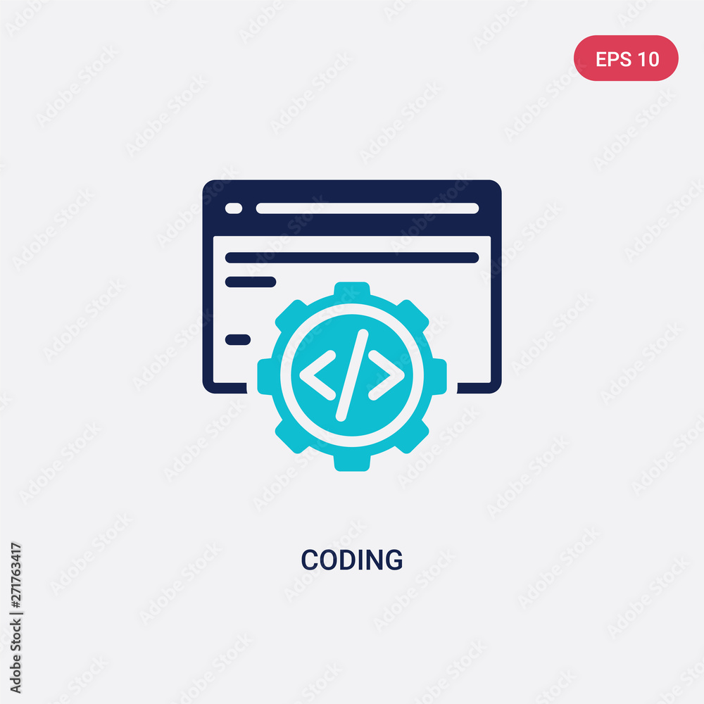 Aufkleber two color coding vector icon from digital economy concept. isolated blue coding vector sign symbol c