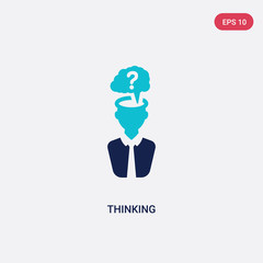 two color thinking vector icon from digital economy concept. isolated blue thinking vector sign symbol can be use for web, mobile and logo. eps 10