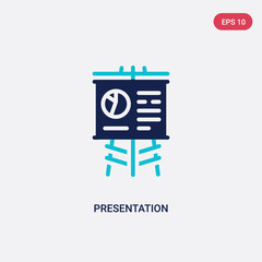 two color presentation vector icon from digital economy concept. isolated blue presentation vector sign symbol can be use for web, mobile and logo. eps 10