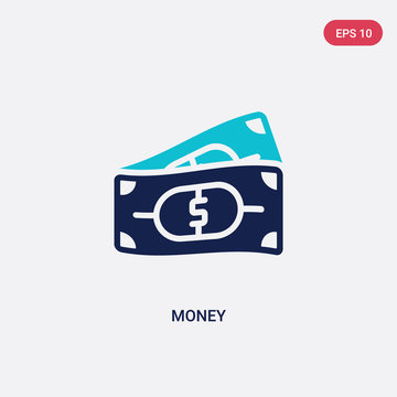 two color money vector icon from digital economy concept. isolated blue money vector sign symbol can be use for web, mobile and logo. eps 10
