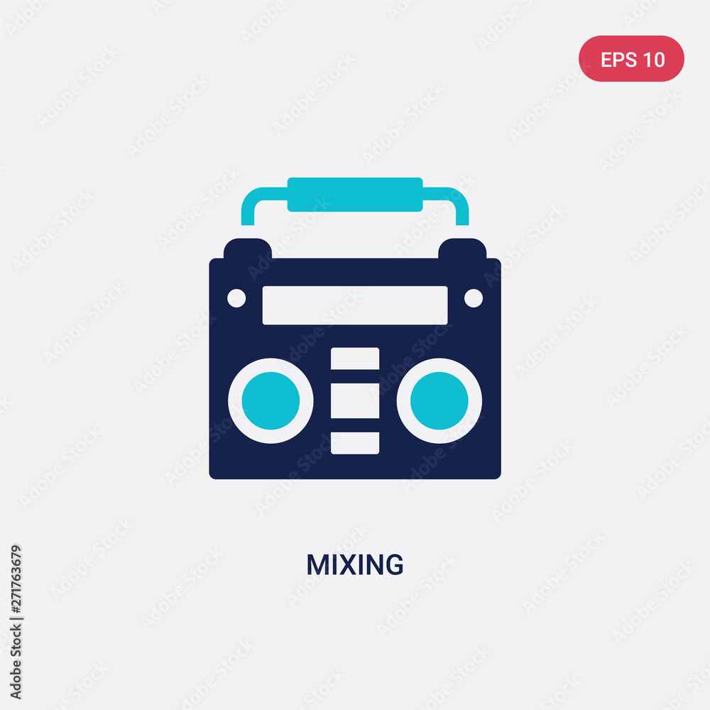 Poster two color mixing vector icon from discotheque concept. isolated blue mixing vector sign symbol can b