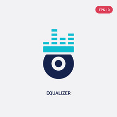 two color equalizer vector icon from discotheque concept. isolated blue equalizer vector sign symbol can be use for web, mobile and logo. eps 10