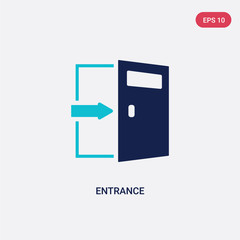 two color entrance vector icon from discotheque concept. isolated blue entrance vector sign symbol can be use for web, mobile and logo. eps 10