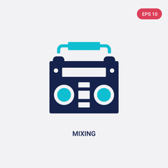 two color mixing vector icon from discotheque concept. isolated blue mixing vector sign symbol can be use for web, mobile and logo. eps 10