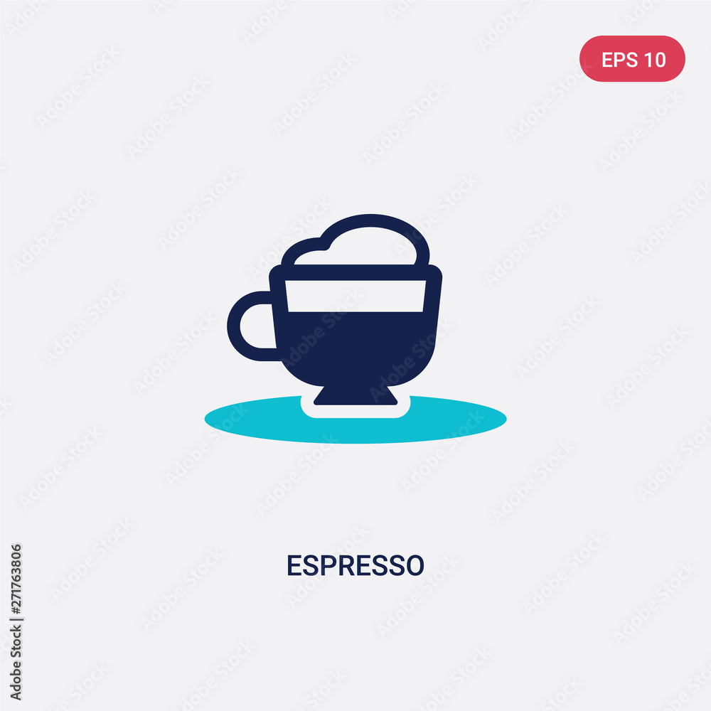 Poster two color espresso vector icon from drinks concept. isolated blue espresso vector sign symbol can be