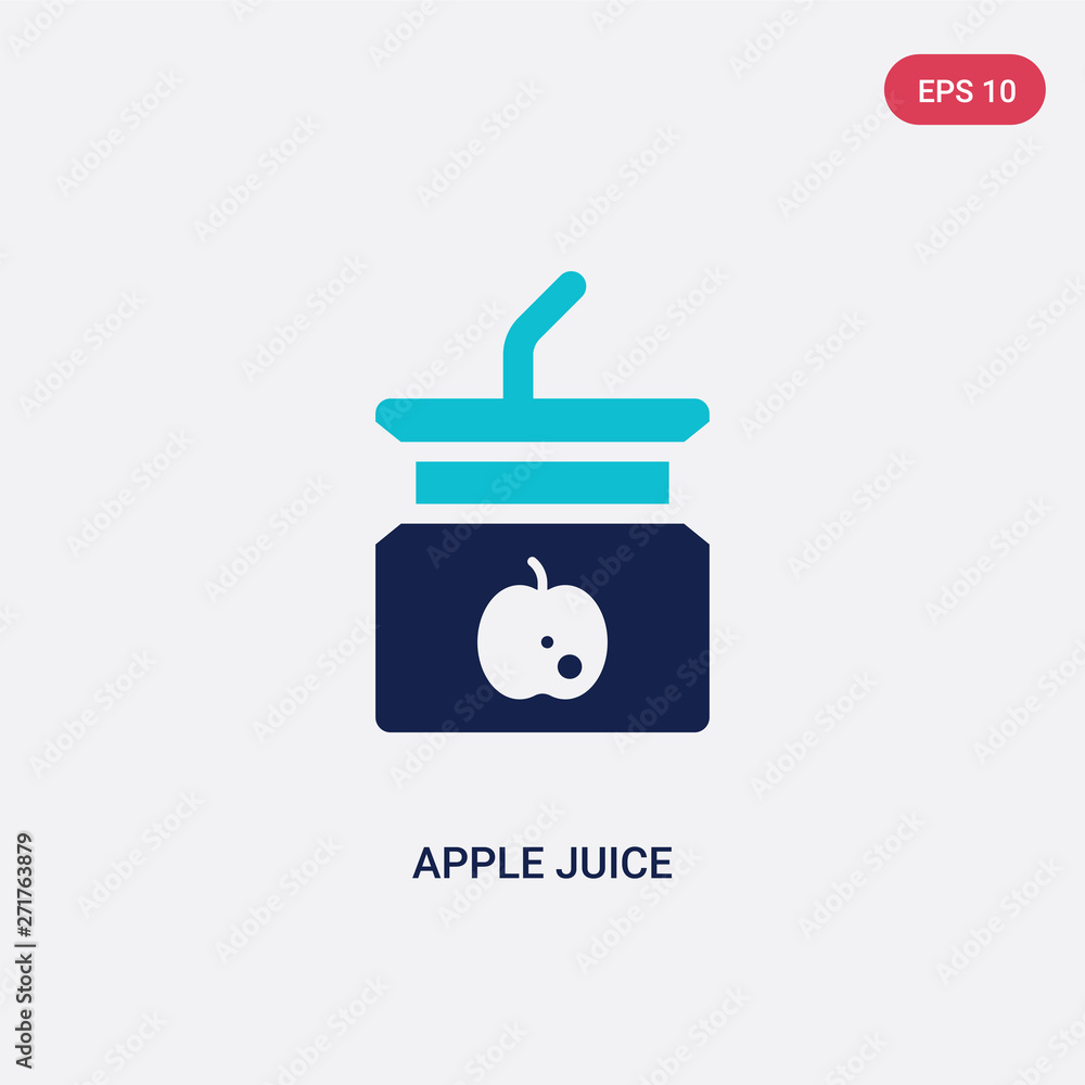 Poster two color apple juice vector icon from drinks concept. isolated blue apple juice vector sign symbol 