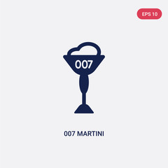 two color 007 martini vector icon from drinks concept. isolated blue 007 martini vector sign symbol can be use for web, mobile and logo. eps 10