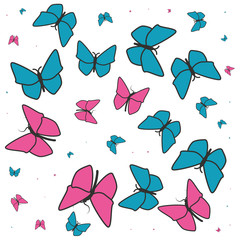 pattern of beautiful butterflies vector ilustration