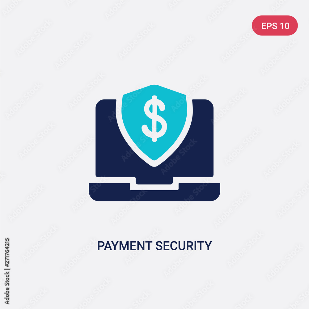 Poster two color payment security vector icon from e-commerce and payment concept. isolated blue payment se