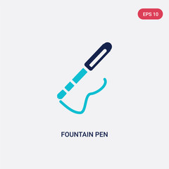 two color fountain pen vector icon from e-learning and education concept. isolated blue fountain pen vector sign symbol can be use for web, mobile and logo. eps 10