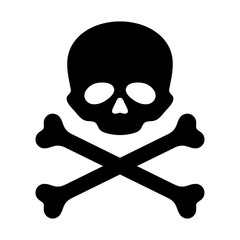 Vector skull with crossbones Icon on white background