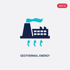 two color geothermal energy vector icon from ecology concept. isolated blue geothermal energy vector sign symbol can be use for web, mobile and logo. eps 10