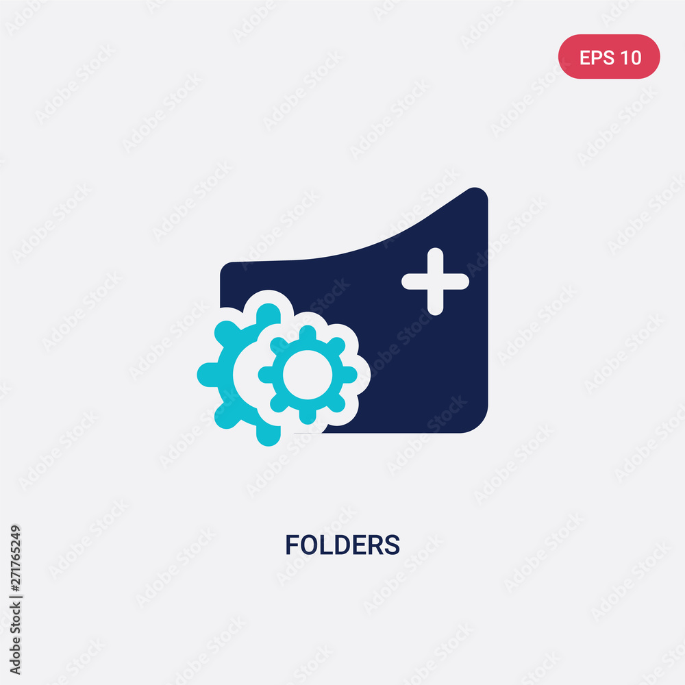 Poster two color folders vector icon from edit tools concept. isolated blue folders vector sign symbol can 