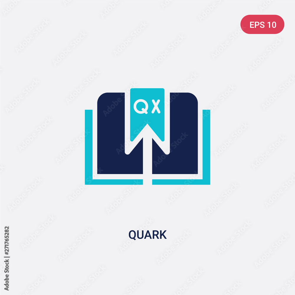 Poster two color quark vector icon from edit tools concept. isolated blue quark vector sign symbol can be u