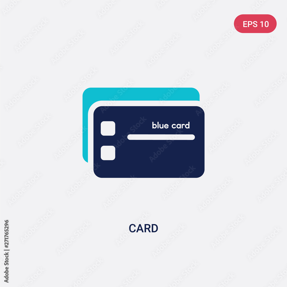 Poster two color card vector icon from edit tools concept. isolated blue card vector sign symbol can be use