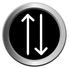 black with metal edging web buttons with two white arrows in different directions