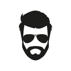 silhouette of guy with beard and glasses
