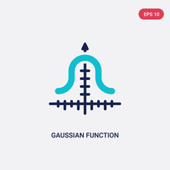 two color gaussian function vector icon from education concept. isolated blue gaussian function vector sign symbol can be use for web, mobile and logo. eps 10
