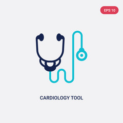 two color cardiology tool vector icon from education concept. isolated blue cardiology tool vector sign symbol can be use for web, mobile and logo. eps 10