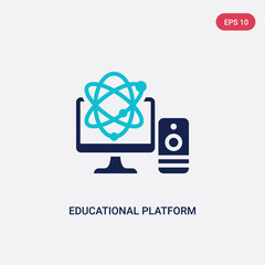 two color educational platform vector icon from education concept. isolated blue educational platform vector sign symbol can be use for web, mobile and logo. eps 10