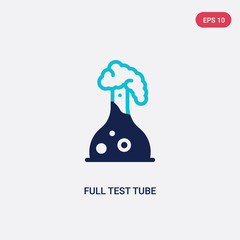 two color full test tube vector icon from education concept. isolated blue full test tube vector sign symbol can be use for web, mobile and logo. eps 10