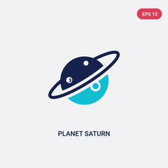 two color planet saturn vector icon from education concept. isolated blue planet saturn vector sign symbol can be use for web, mobile and logo. eps 10