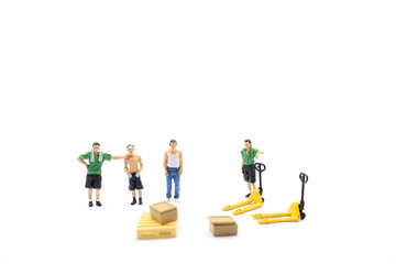 a figure of delivery men are standing
