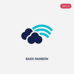two color basic rainbow vector icon from education concept. isolated blue basic rainbow vector sign symbol can be use for web, mobile and logo. eps 10