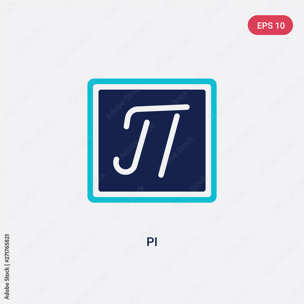 Poster two color pi vector icon from education concept. isolated blue pi vector sign symbol can be use for 