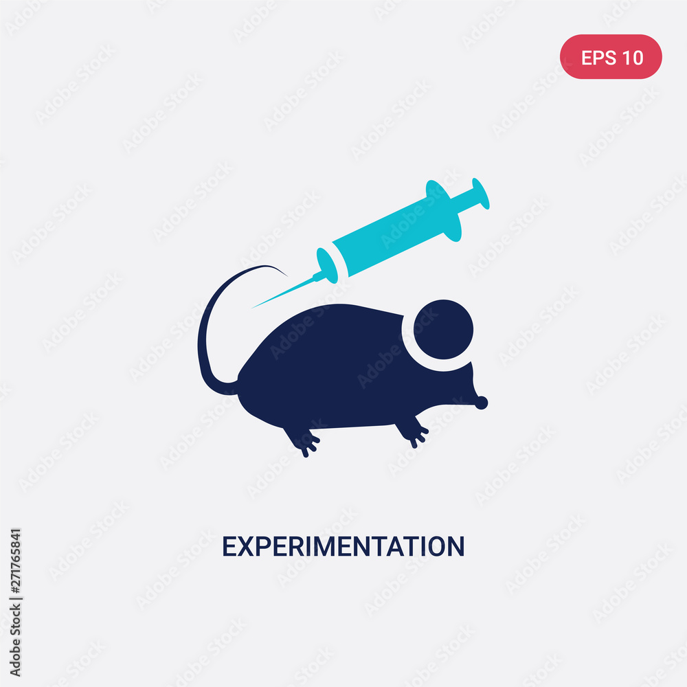 Poster two color experimentation vector icon from education concept. isolated blue experimentation vector s